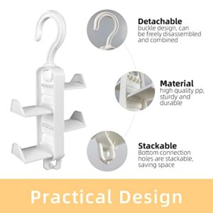 2 Pack Ladies Purse Hanger, Stackable Closet Hook Organizer, Durable Purse Rack, Space Saving Hanger, Easy to Assemble, White