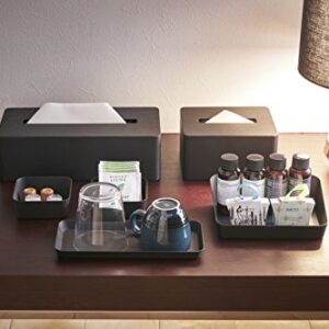 YAMAZAKI home Tower Amenity Tray L Black, Flat,3.5"L x 3.5"W x 1.6"H