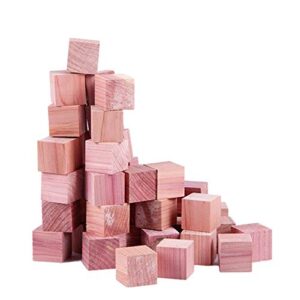 funspt 36 pcs cedar blocks cube with fragrance odor 100% nature aromatic red ceder planks for hanger wardrobes closets drawers freshener clothes,005
