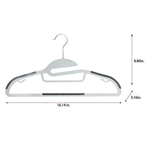 Simplify 40 Pack Ultimate Hanger | S-Shape Collar Saver | Ultra-Thin | Non-Slip | Accessory Bar | Belts | Scarves | Ties | Tank Top | Closet Organization | White