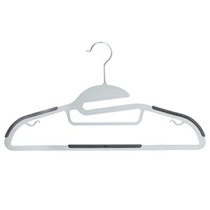 Simplify 40 Pack Ultimate Hanger | S-Shape Collar Saver | Ultra-Thin | Non-Slip | Accessory Bar | Belts | Scarves | Ties | Tank Top | Closet Organization | White