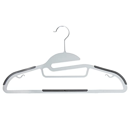 Simplify 40 Pack Ultimate Hanger | S-Shape Collar Saver | Ultra-Thin | Non-Slip | Accessory Bar | Belts | Scarves | Ties | Tank Top | Closet Organization | White
