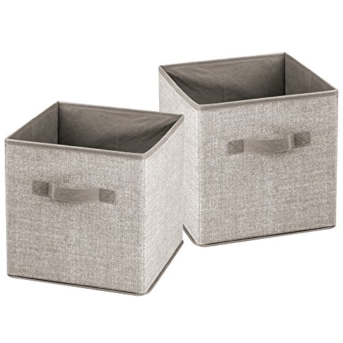 iDesign InterDesign Fabric Closet Organizer Clothing, Blankets, Accessories, Pack of 2, Gray Aldo Storage Cube-Small (Set of 2), Large, 2 Piece