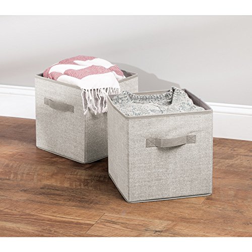 iDesign InterDesign Fabric Closet Organizer Clothing, Blankets, Accessories, Pack of 2, Gray Aldo Storage Cube-Small (Set of 2), Large, 2 Piece