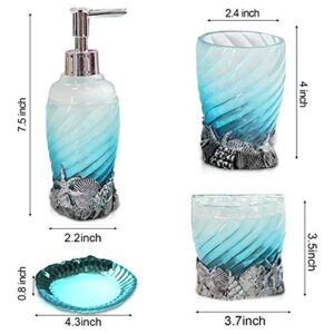 Hotsan Bathroom Accessory Set, 5 PCS Bath Ensemble Set Includes Soap Dispenser, Soap Dish, Tumbler, Toothbrush Holder - Polyresin Glass for Home, Office, Superior Hotel