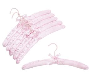 only hangers light pink satin padded hangers - pack of (6)