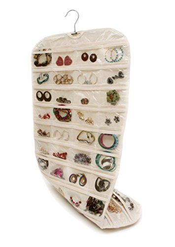 Qrandy 80 Pockets Hanging Closet Jewelry Dual-sided Organizer