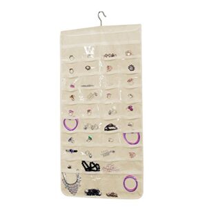 Qrandy 80 Pockets Hanging Closet Jewelry Dual-sided Organizer