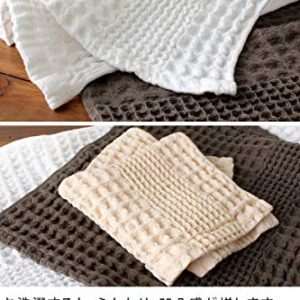 HIORIE Imabari Towel Waffle Weave Towel, 3 Piece Hand Towel Set, 13.3x31.4, Soft 100% Cotton, Lightweight, Quick Drying and Compact Towels, Waffle Design Fabric, Honeycomb, White