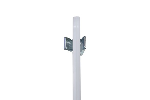 NAHANCO 1600RCLH Plastic Skirt/Pant Hanger with Long Metal Swivel Hook and Pinch Clips, Heavy Weight, 14",White (Pack of 100)