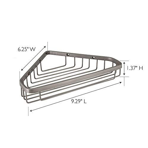 Design House 588921-SS 9.5 inch Modern Wall Mounted Stainless Steel Corner Shower Basket