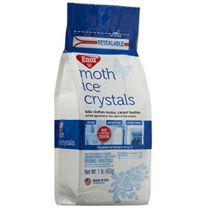 Enoz Moth Ice Crystals, Kills Clothes Moths and Carpet Beetles, No Clinging Odor, 16 Oz (Pack of 2)