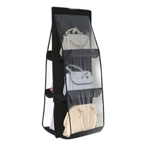 wsklinft hanging organizer storing 3 layers 6 pockets space saving hanging bag household products black