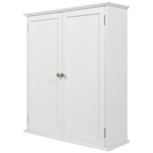 alapur bathroom cabinet wall mounted,over toilet storage cabinet with 2 doors and adjustable shelves,wood medicine cabinet for bathroom, white