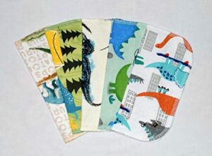 1 ply printed flannel little wipes 8x8 inches dinosaurs