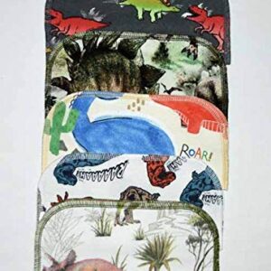 1 Ply Printed Flannel Little Wipes 8x8 Inches Dinosaurs