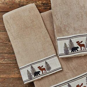 black forest decor woodland moose & bear hand towel