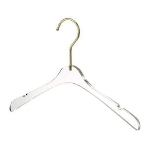 ybm home quality acrylic clear hangers made of clear acrylic for a luxurious look and feel for wardrobe closet, clothes hangers organizes closet, baby, gold, 4113-1