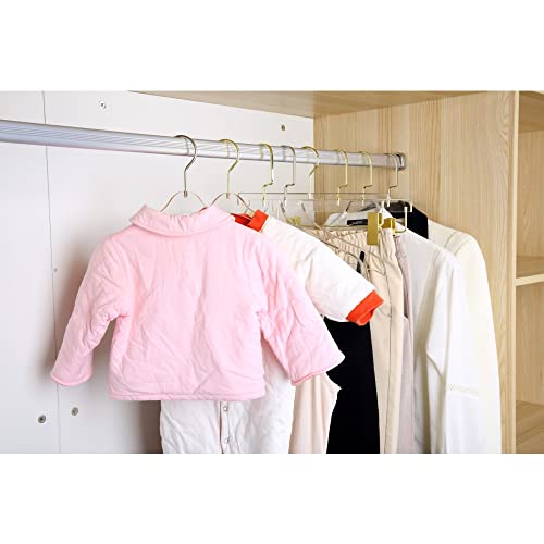 YBM Home Quality Acrylic Clear Hangers Made of Clear Acrylic for a Luxurious Look and Feel for Wardrobe Closet, Clothes Hangers Organizes Closet, Baby, Gold, 4113-1