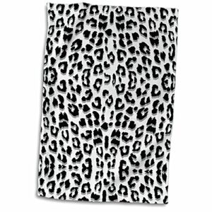 3d rose snow leopard animal print towel, 15" x 22", multicolor