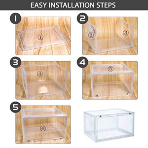 Elysolpluv Acrylic Clear Stackable Closet Organizers and Storage, Bedroom Organizer, Storage bins, Shoe Box.