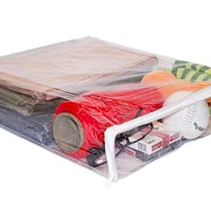 Clear Vinyl Zippered Storage Bags 15 x 18 x 3 Inch 5-Pack