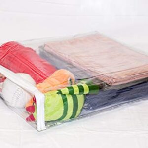 Clear Vinyl Zippered Storage Bags 15 x 18 x 3 Inch 5-Pack