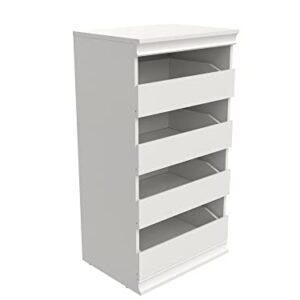 ClosetMaid 4561 Modular Closet Storage Stackable Unit, 4-Drawer, White & 4557 Modular Closet Storage Stackable Shelf Unit, 40.29-inch H x 21.39-inch W x 15.91-inch D, White