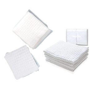 sutera - waffle bath towel and waffle hand towel bundle (white)