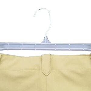 NAHANCO 6012 Plastic Skirt/Pant Hanger with Pinch Grips, Metal Swivel Hook, 12", Clear (Pack of 200)