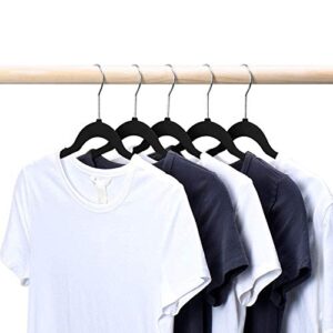Hoogtecly Premium Velvet Hangers Heavyduty - Non Slip - Velvet Suit Hangers Hooks,Space Saving Clothes Hangers Black (30pcs)