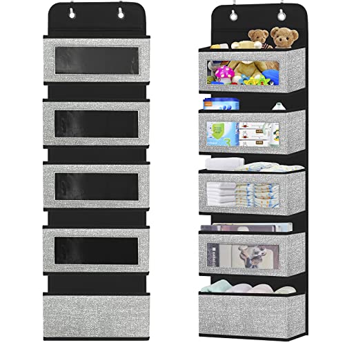 homyfort Toy Storage Box Chest Bins with Lids and Over The Door Organizer Bundle (White)