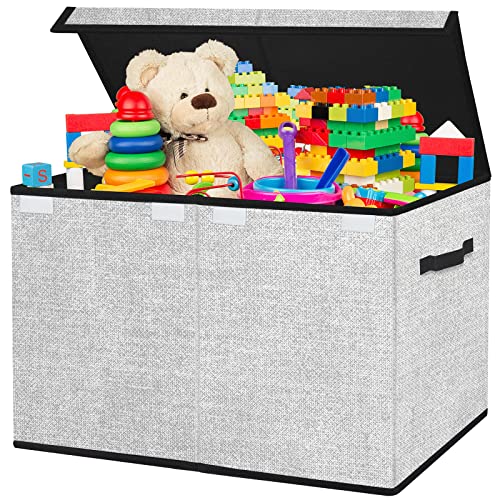homyfort Toy Storage Box Chest Bins with Lids and Over The Door Organizer Bundle (White)