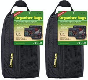 coghlan's 118 black/yellow nylon mesh organizer bags 3 piece set