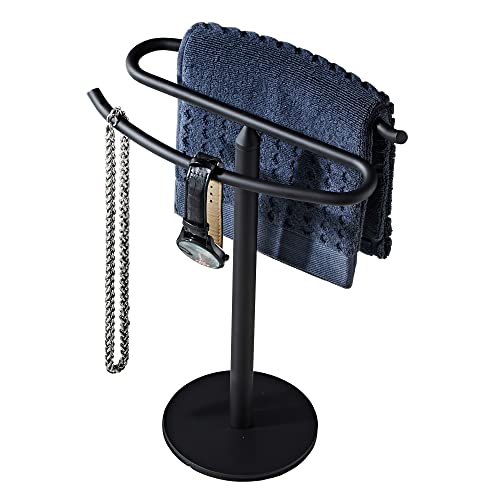 Matte Black Hand Towel Holder Stand, Free-Standing Towel Rack, SUS304 Stainless Steel Towel Bar Rack Stand, Tower Bar for Bathroom Kitchen Vanity Countertop