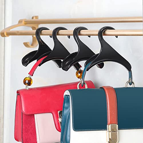 VANPEUSO Purse Handbag Hanger Hook, Over The Closet Rod Hanger for Organizer and Storage（4 Pack，Black）