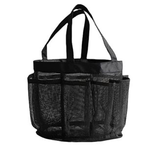 esowemsn 1pc black mesh shower caddy tote bag hanging portable waterproof shower tote with 8 mesh storage pockets toiletry bathroom organizer accessories