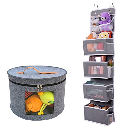 Aeeteek 1 Pack Hanging Organizer and Hat Box For Women Storage Portable Travel Hat Case