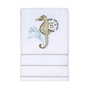 avanti linens - hand towel, soft & absorbent cotton towel (farmhouse shell collection), white