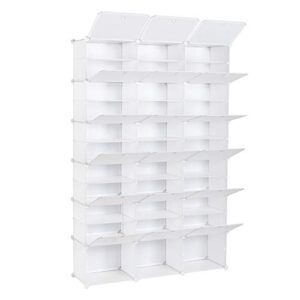 DESIGNSCAPE3D 12-Tier Portable 72 Pair Shoe Rack Organizer 36 Grids Tower Shelf Storage Cabinet Stand Expandable for Heels, Boots, Slippers, White