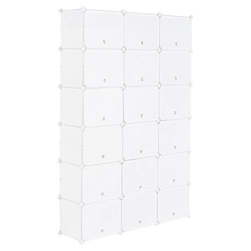 DESIGNSCAPE3D 12-Tier Portable 72 Pair Shoe Rack Organizer 36 Grids Tower Shelf Storage Cabinet Stand Expandable for Heels, Boots, Slippers, White