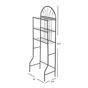 Home Basics Steel Space Saver for Bathroom (Black) | Bathroom Space Savers for Tissues, Towels, Makeup, and Beauty Supplies | Space Saver Bathroom with 3 Shelves and Non-Skid Feet