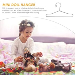 Toddmomy Ken Doll Clothes Doll Clothes Rack 10pcs Metal Mini Clothes Hangers Clothes Holders Miniature Metal Hangers for Gown Dress Closet House Accessories Doll Clothes Hangers Black Felt Hangers