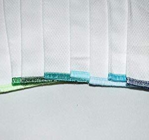 2 Ply 8x8 Inches White Cotton Birdseye Little Wipes Set of 10 Assorted Blues and Greens