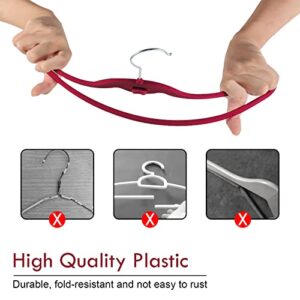 ATZJOY Velvet Hangers, Non Slip 360 Degree Swivel Hook Strong and Durable Clothes Hangers for Coats, Suit, Shirt, Pants & Dress Clothes(50 Pack Burgundy)