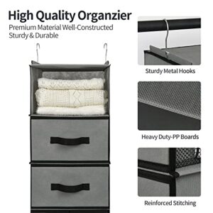 GRANNY SAYS Bundle of 1-Pack Hanging Shelf Organizer & 2-Pack Linen Closet Organize Bins