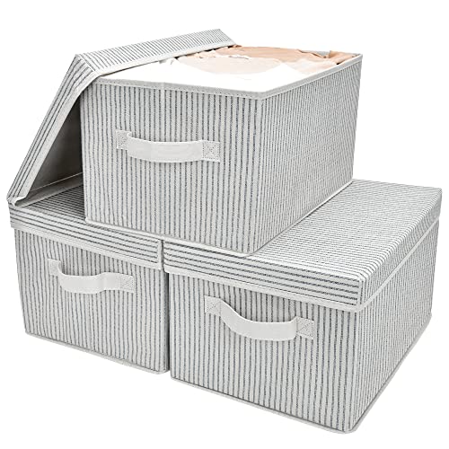 GRANNY SAYS Bundle of 3-Pack Cloth Storage Bins & 2-Pack Closet Storage Bins