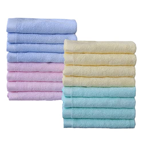 Baymonkay Luxury Washcloths, Face Towels, and Hand Towels - 16-Piece Set - Ultra Soft and Absorbent Fingertip Towels - Multicolor - 11.5'' x 11.5''