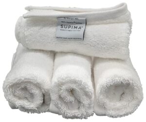 marquis mills set of 24-14" x 14" white washcloths embrace collection luxurious super soft supima cotton