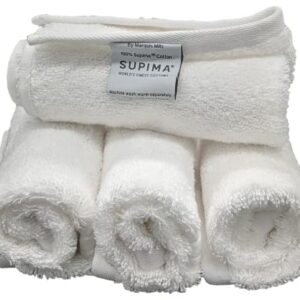 Marquis Mills Set of 24-14" x 14" White Washcloths Embrace Collection Luxurious Super Soft Supima Cotton